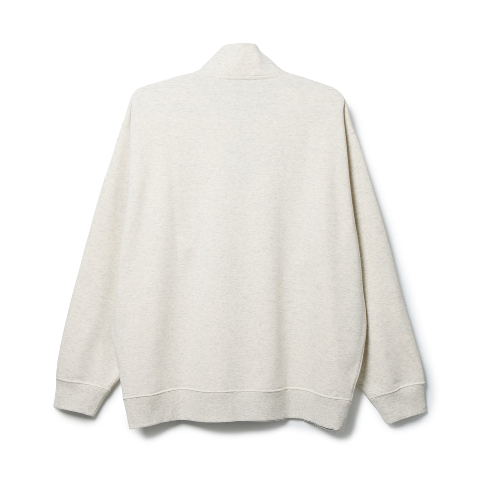 裏毛 スウェット ハーフジップ BLACK LABEL SS26 オートミール