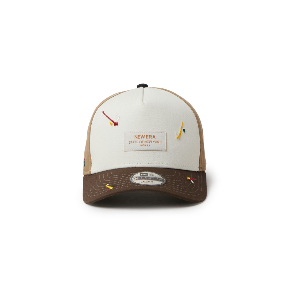 キッズ Youth 9FORTY A-Frame Splash Embroidery ウーブンパッチ クローム/カーキ/ウォルナット | NEW ERA ニューエラ公式オンラインストア
