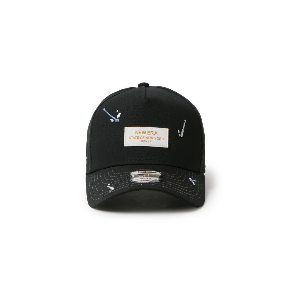 キッズ Youth 9FORTY A-Frame Splash Embroidery ウーブンパッチ ブラック/クローム | NEW ERA ニューエラ公式オンラインストア