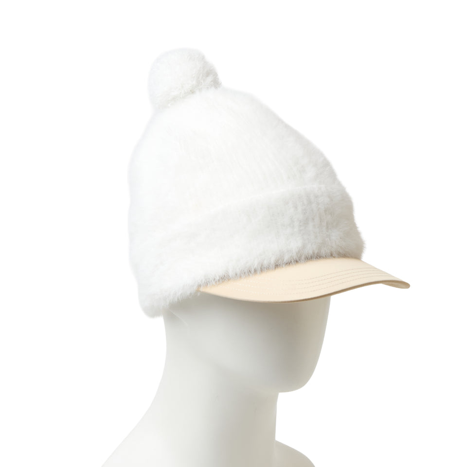 Women's バイザーニット ポンポン シャギー オフホワイト/ドルフィングレー|ゴルフ | NEW ERA ニューエラ公式オンラインストア