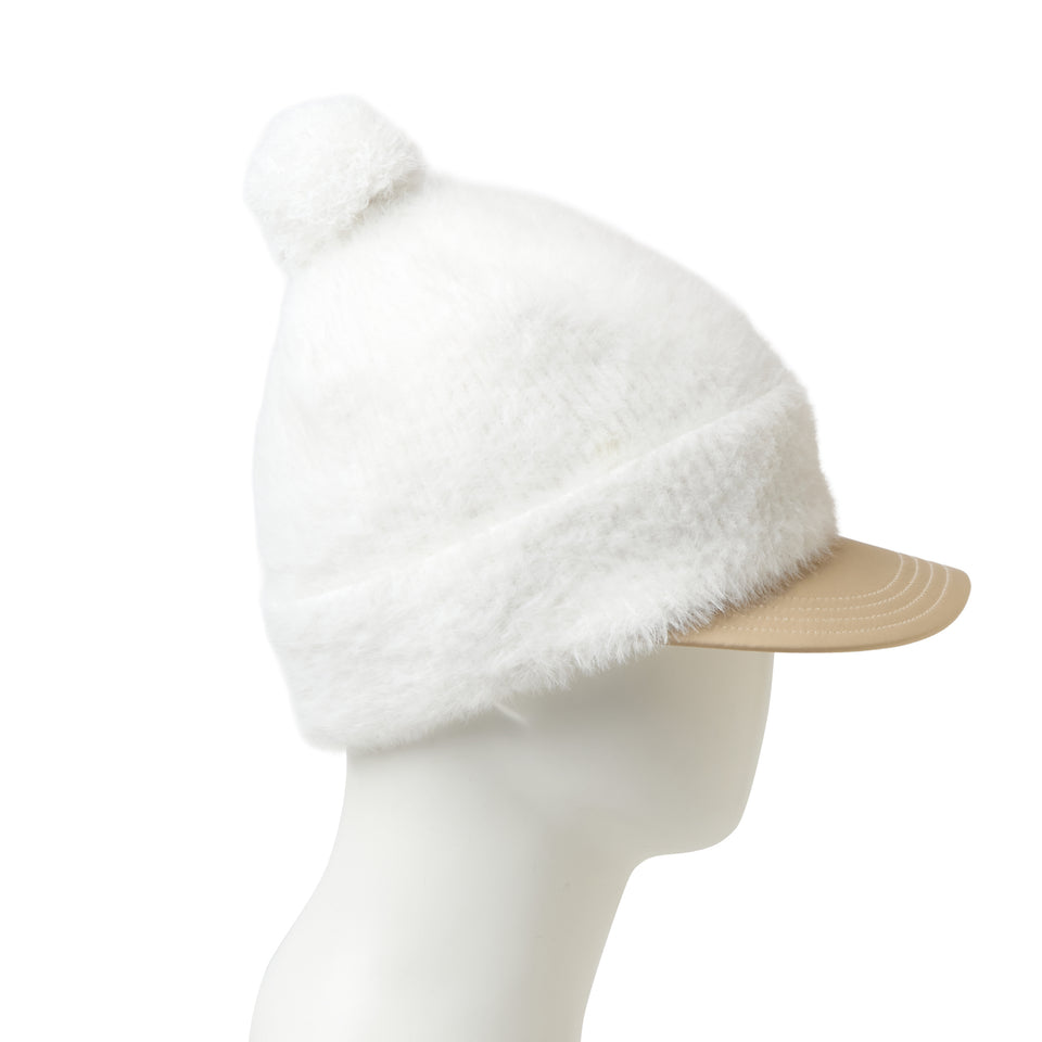 Women's バイザーニット ポンポン シャギー オフホワイト/ドルフィングレー|ゴルフ | NEW ERA ニューエラ公式オンラインストア