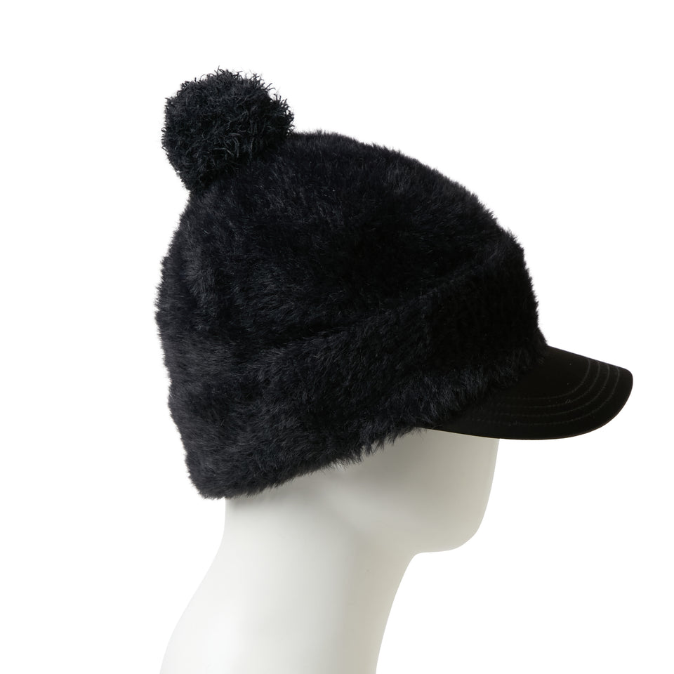 Women's バイザーニット ポンポン シャギー ブラック/ブラック|ゴルフ | NEW ERA ニューエラ公式オンラインストア