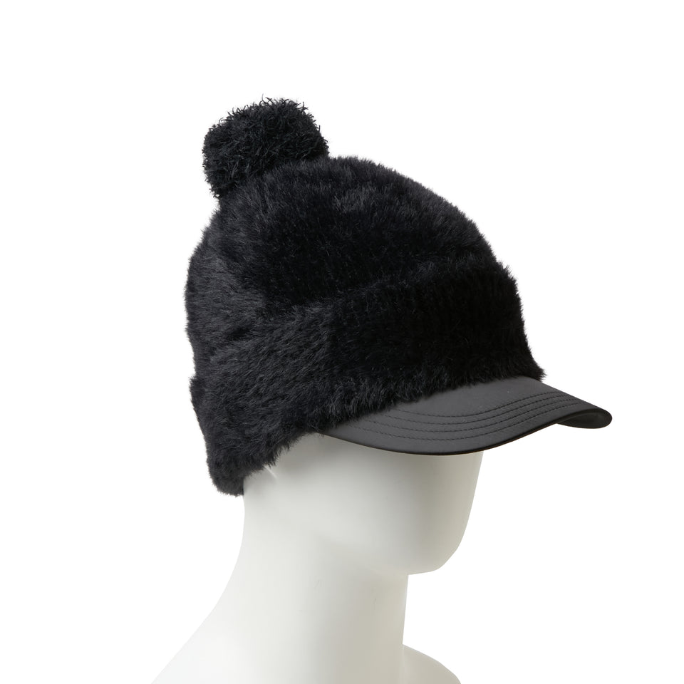 Women's バイザーニット ポンポン シャギー ブラック/ブラック|ゴルフ | NEW ERA ニューエラ公式オンラインストア