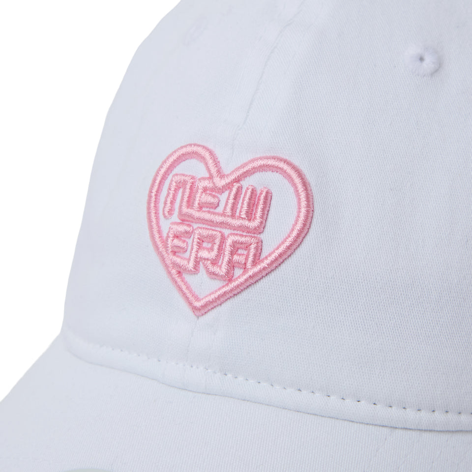 Women’s 9TWENTY ロングバイザー ストレッチコットン ウォッシャブル Heart Logo ホワイト | ゴルフ | NEW ERA ニューエラ公式オンラインストア
