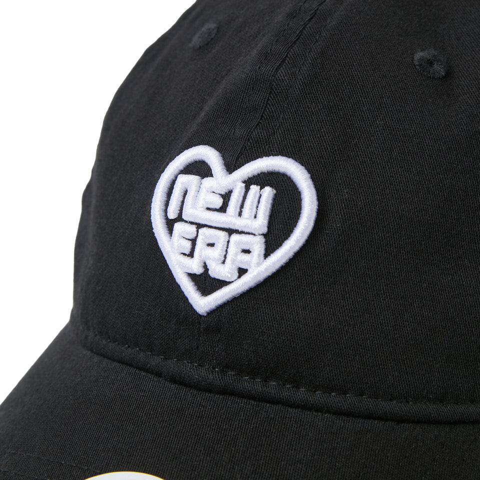 Women’s 9TWENTY ロングバイザー ストレッチコットン ウォッシャブル Heart Logo ブラック | ゴルフ | NEW ERA ニューエラ公式オンラインストア