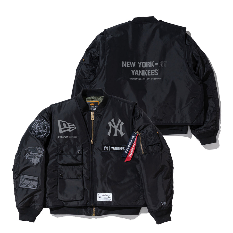 MA-1 2in1 フライトジャケット & ベスト Alpha Industries ニューヨーク・ヤンキース ブラック