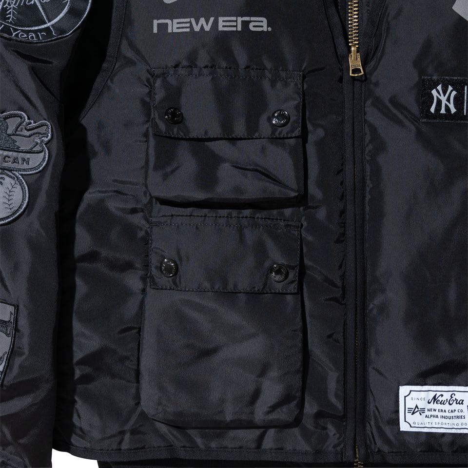 MA-1 2in1 フライトジャケット & ベスト Alpha Industries ニューヨーク・ヤンキース ブラック
