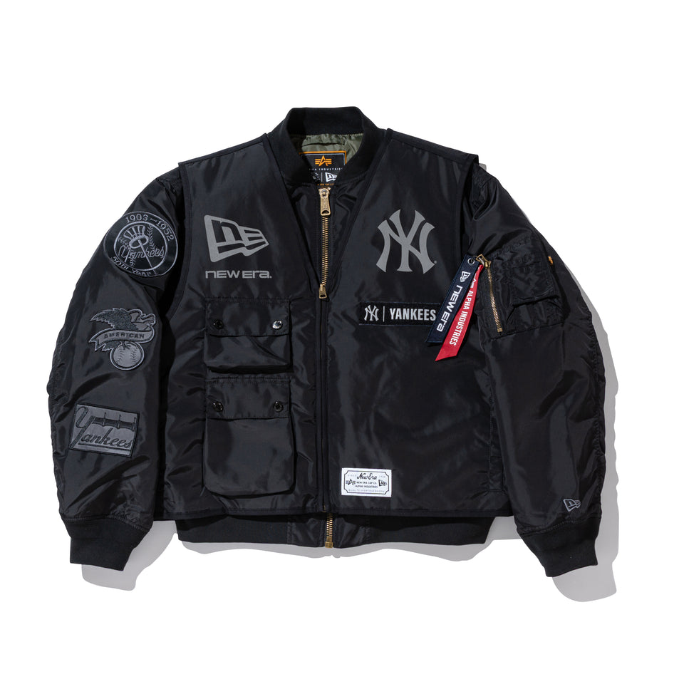 MA-1 2in1 フライトジャケット & ベスト Alpha Industries ニューヨーク・ヤンキース ブラック