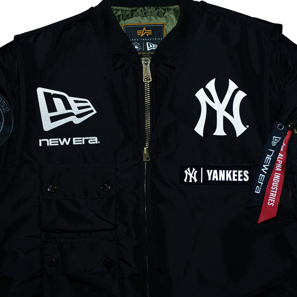 MA-1 2in1 フライトジャケット & ベスト Alpha Industries ニューヨーク・ヤンキース ブラック