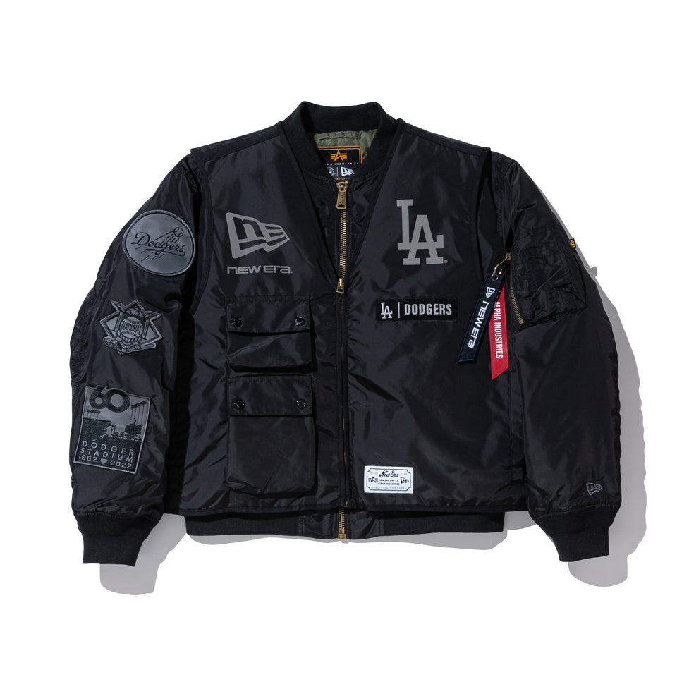 MA-1 2in1 フライトジャケット & ベスト Alpha Industries ロサンゼルス・ドジャース ブラック