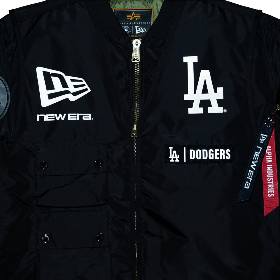 MA-1 2in1 フライトジャケット & ベスト Alpha Industries ロサンゼルス・ドジャース ブラック