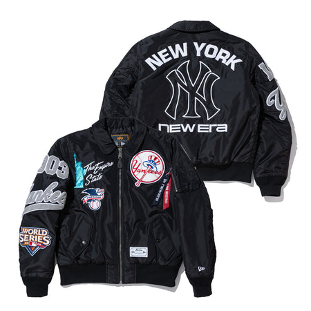 ブラック MA-1 フライトジャケット ER MA-1 フライトジャケット Alpha Industries ニューヨーク・ヤンキース