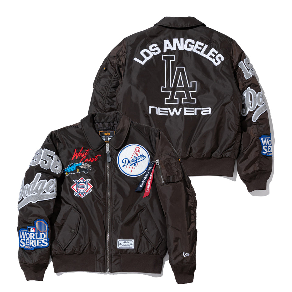 MA-1 フライトジャケット Alpha Industries ロサンゼルス・ドジャース ブラウン