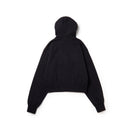 Women's クロップド スウェット フルジップ フーディー Raised Flag ブラック