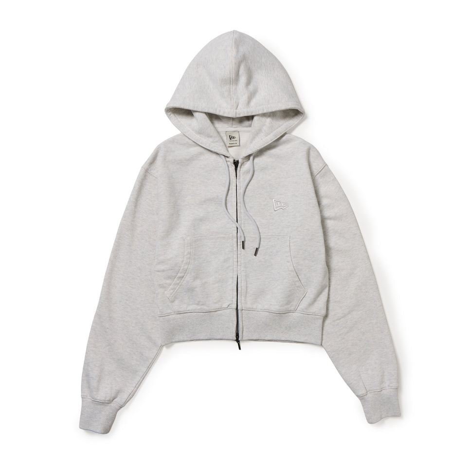 Women's クロップド スウェット フルジップ フーディー Raised Flag アッシュグレー | NEW ERA ニューエラ公式オンラインストア