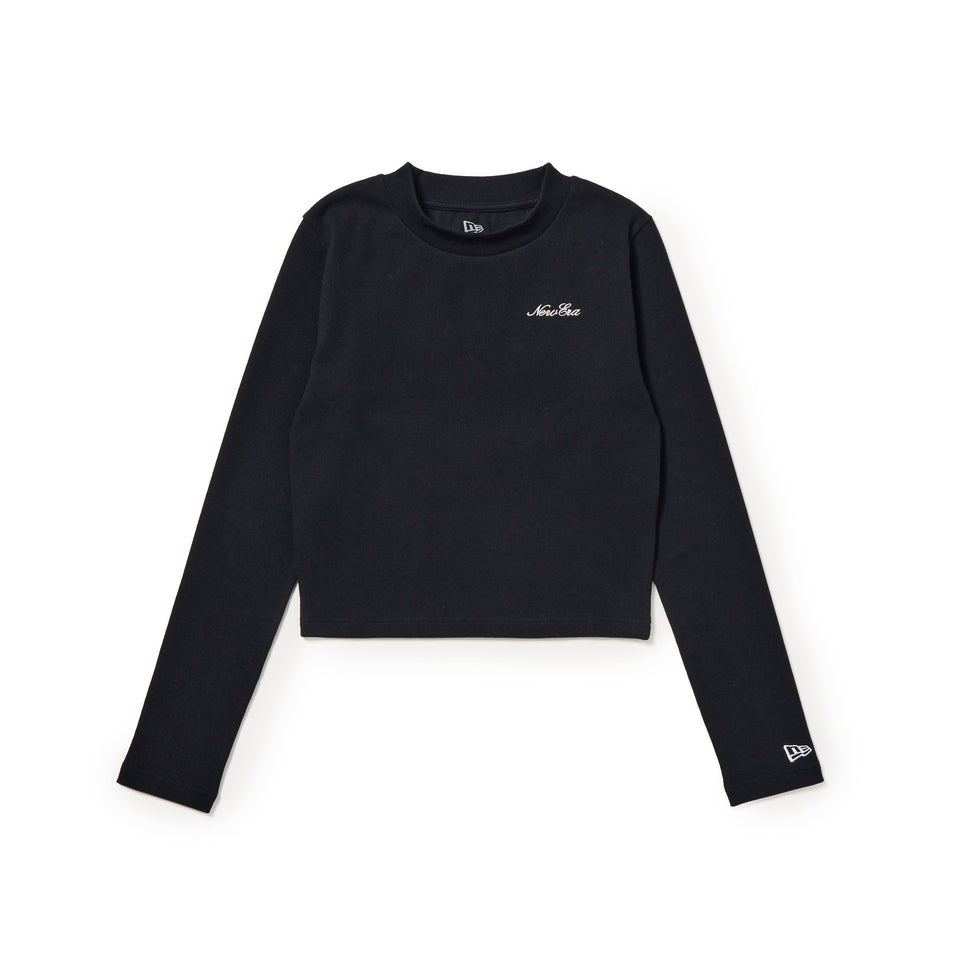 Women's 長袖 リブ Tシャツ Mini Script Logo ブラック | NEW ERA ニューエラ公式オンラインストア
