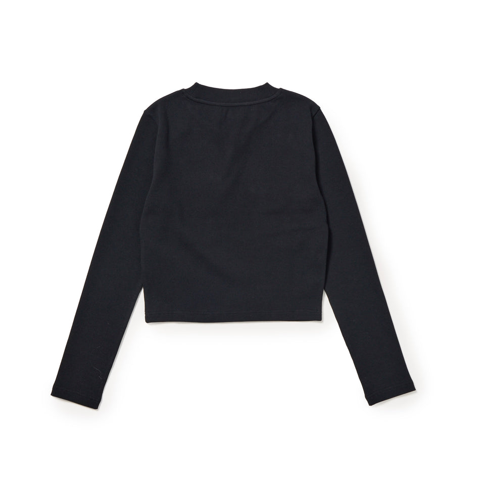 Women's 長袖 リブ Tシャツ Mini Script Logo ブラック | NEW ERA ニューエラ公式オンラインストア