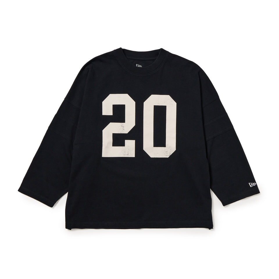 Women's 長袖 オーバーサイズド Numbering Tシャツ ブラック