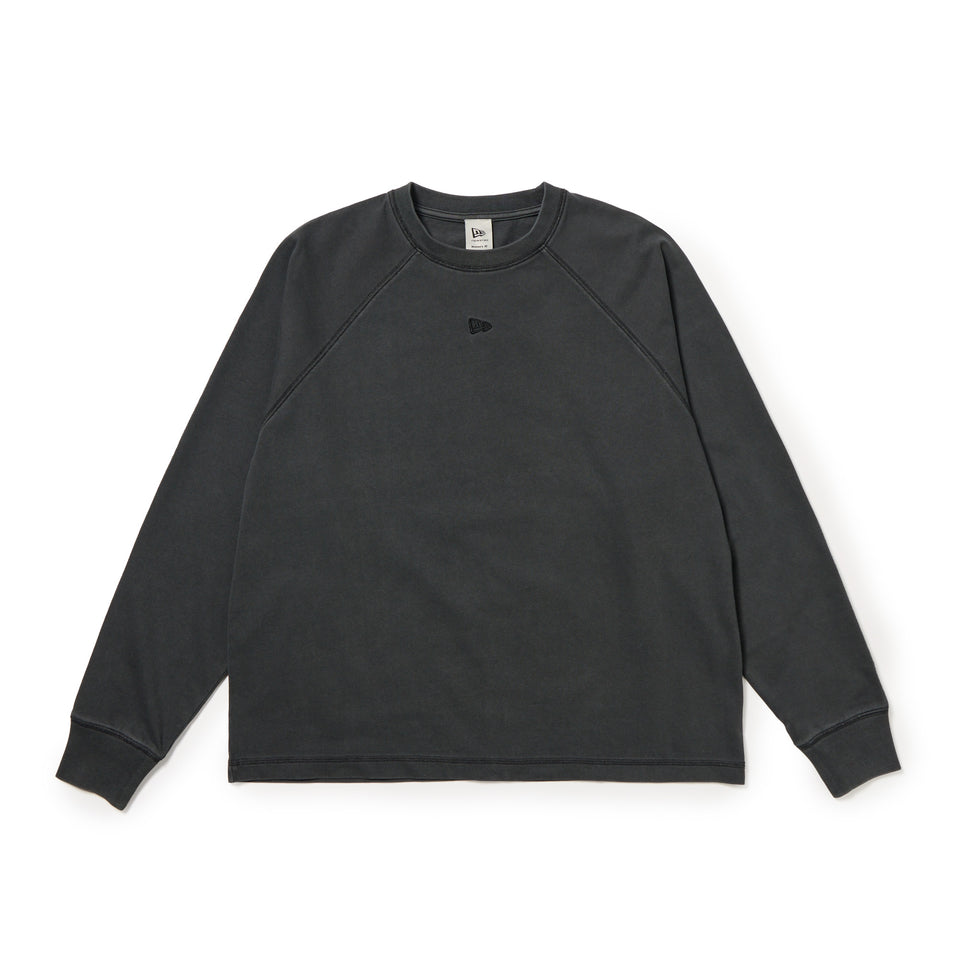 Women's 長袖 オーバーサイズド ガーメントダイ コットン Tシャツ ダークグレー | NEW ERA ニューエラ公式オンラインストア