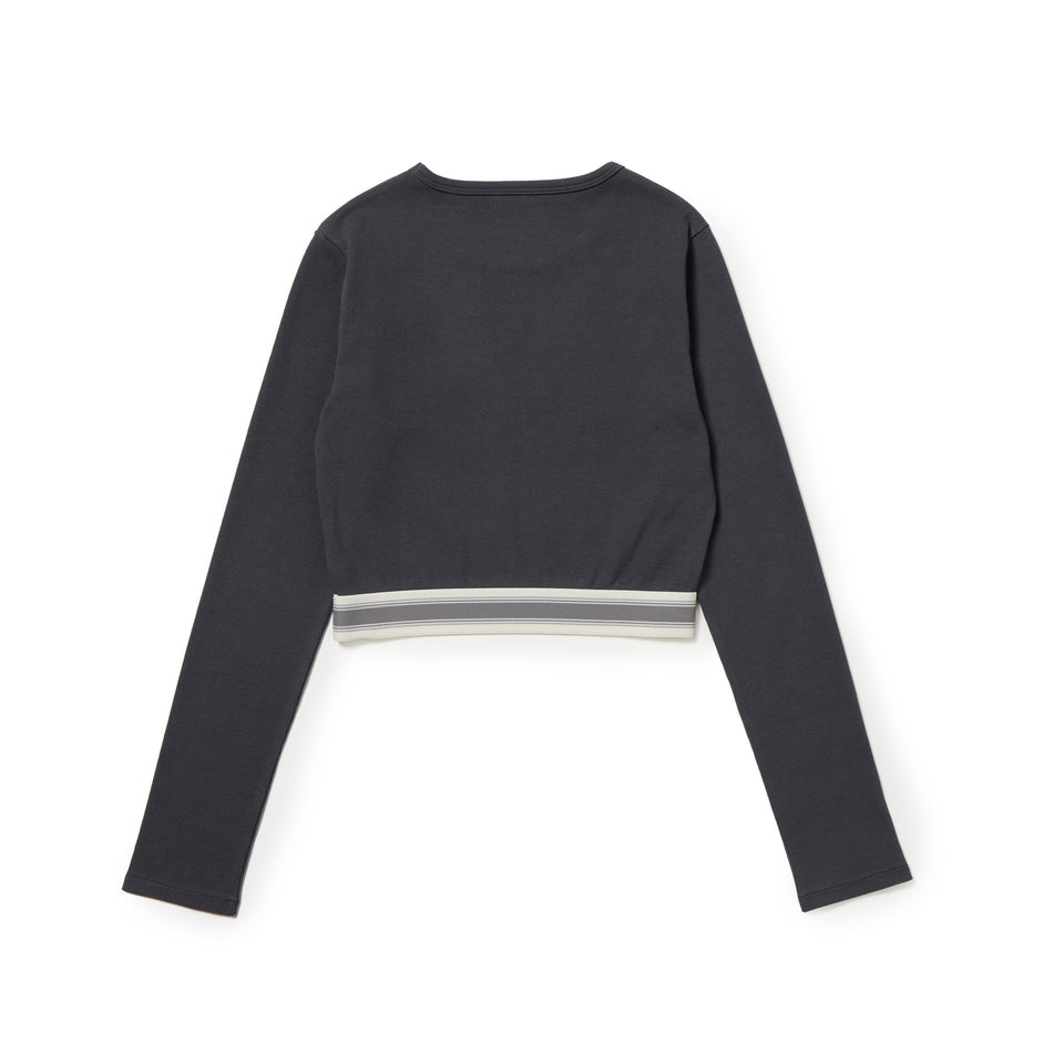 Women's 長袖 クロップド リブ Tシャツ Jaq Tape ジャックテープ グラファイト | NEW ERA ニューエラ公式オンラインストア