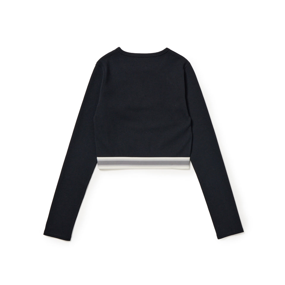 Women's 長袖 クロップド リブ Tシャツ Jaq Tape ジャックテープ ブラック | NEW ERA ニューエラ公式オンラインストア