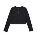 Women's 長袖 クロップド Tシャツ Rhinestone ラインストーン フラッグロゴ ブラック | NEW ERA ニューエラ公式オンラインストア