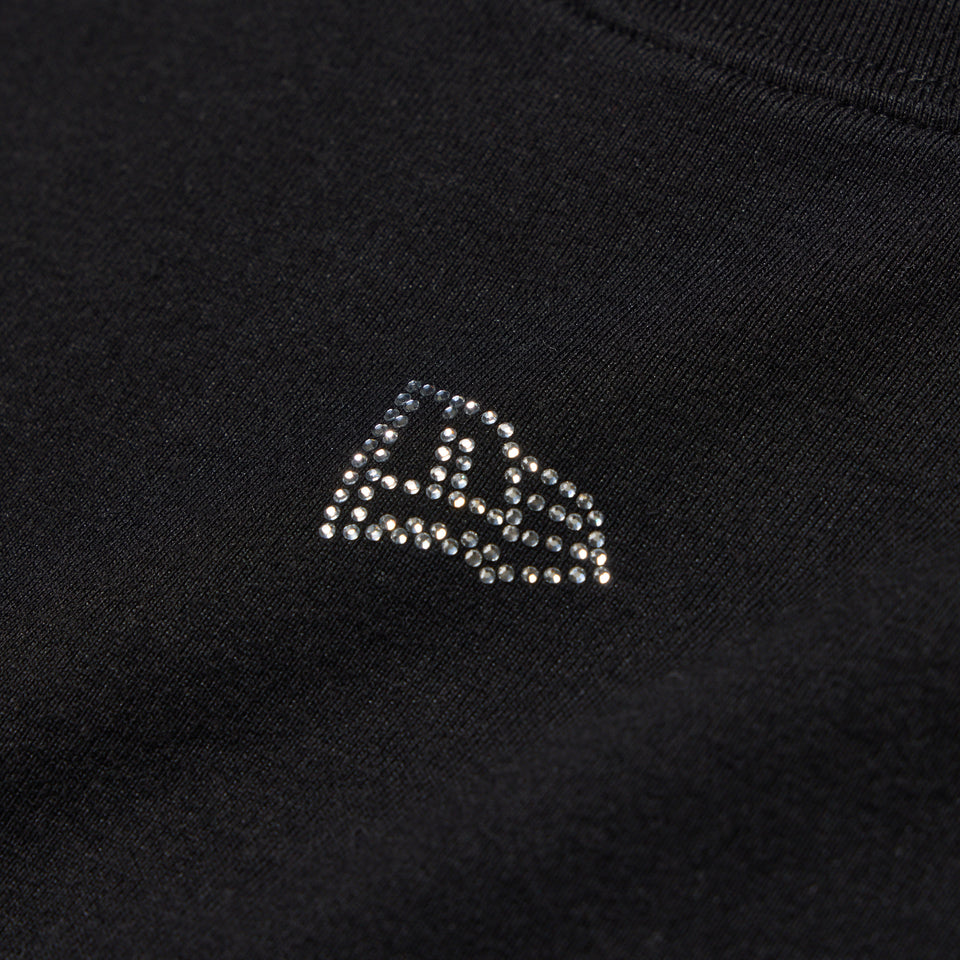 Women's 長袖 クロップド Tシャツ Rhinestone ラインストーン フラッグロゴ ブラック | NEW ERA ニューエラ公式オンラインストア