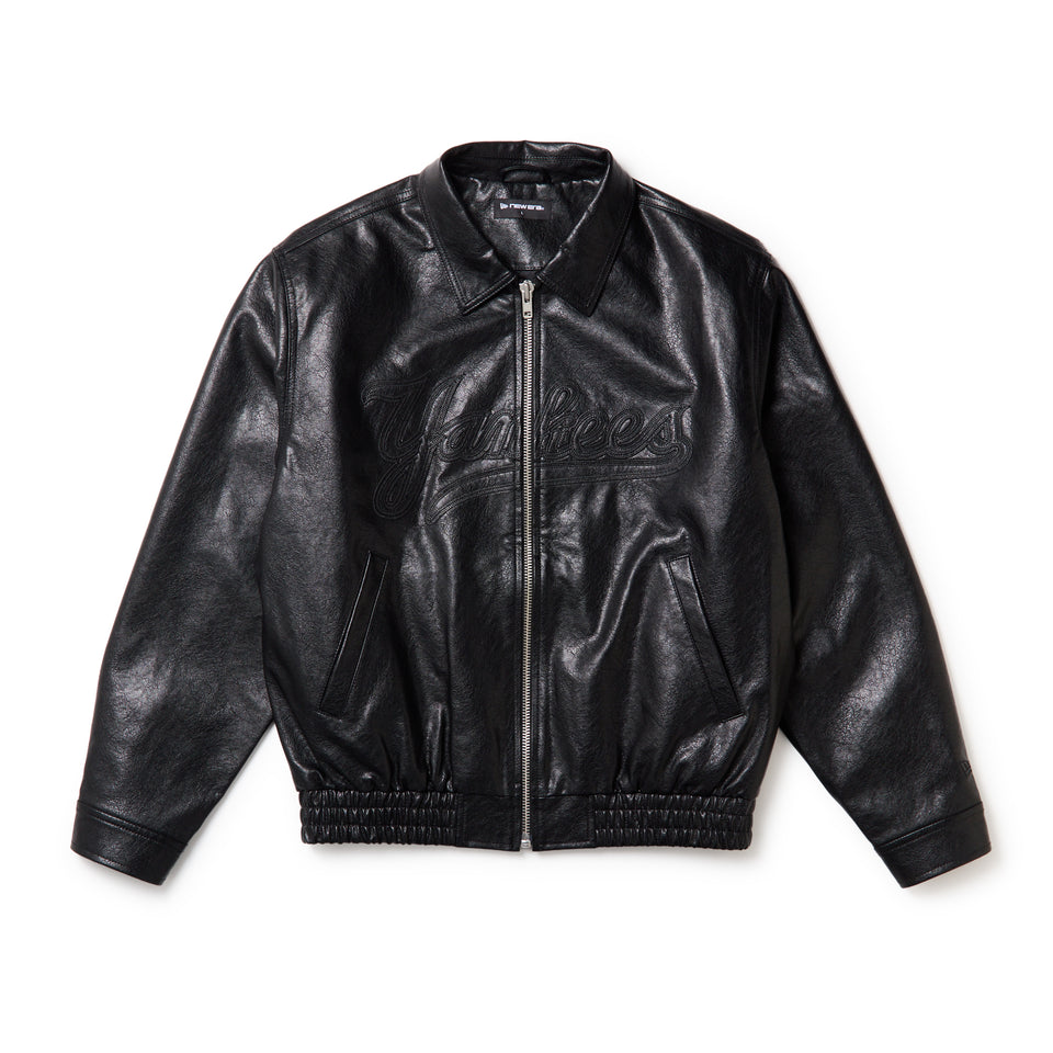 シンセティックレザー ジャケット ニューヨーク・ヤンキース ブラック | NEW ERA ニューエラ公式オンラインストア