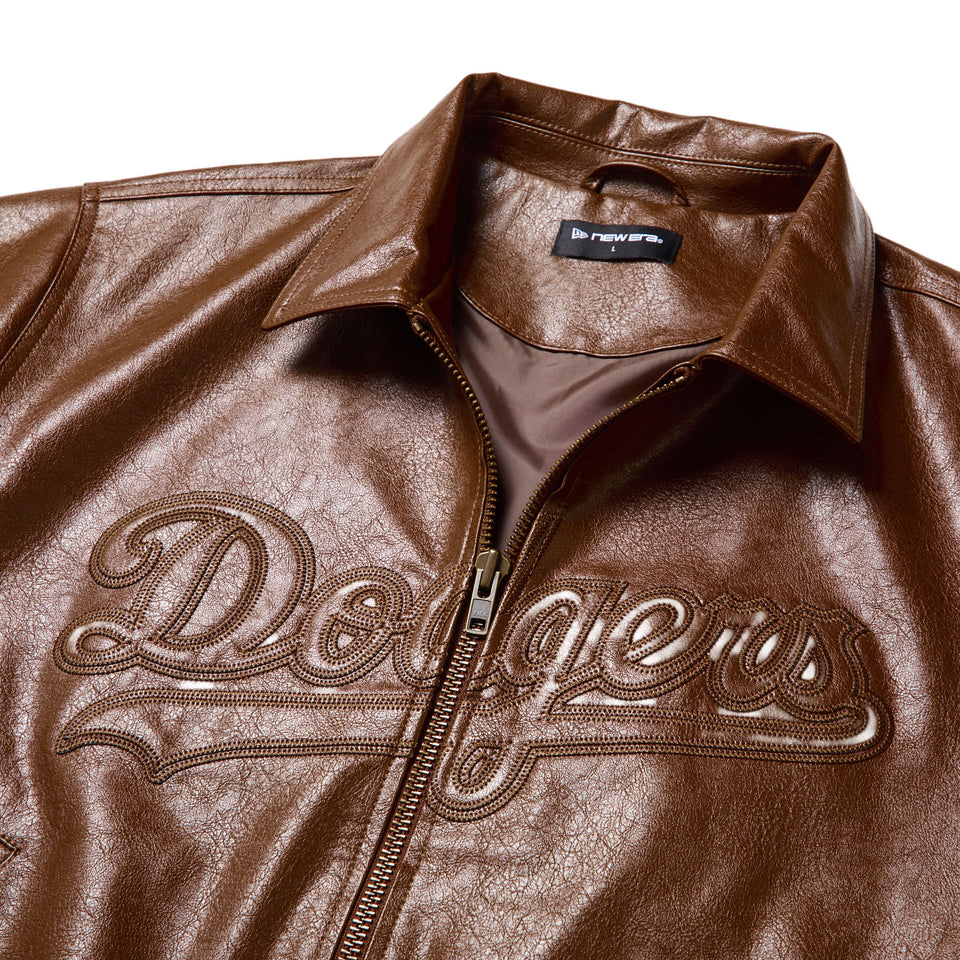 シンセティックレザー ジャケット ロサンゼルス・ドジャース ブラウン | NEW ERA ニューエラ公式オンラインストア