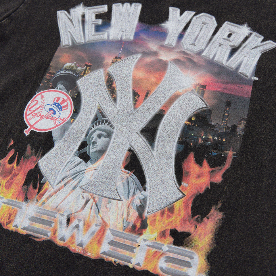 半袖 ウォッシュドコットン Tシャツ Flame ニューヨーク・ヤンキース ブラック | NEW ERA ニューエラ公式オンラインストア