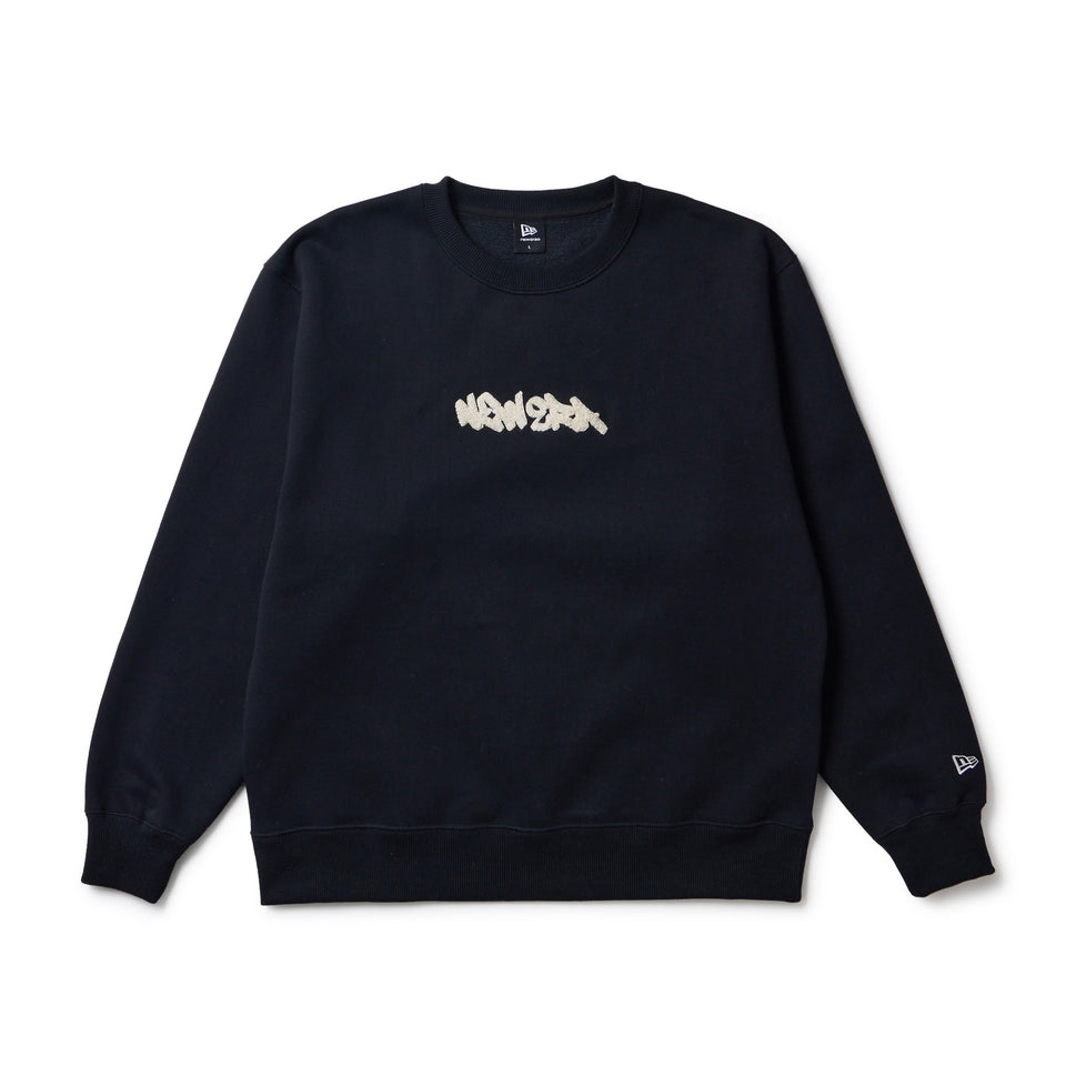 オーバーサイズド スウェット クルーネック Pile Embroidery ブラック | NEW ERA ニューエラ公式オンラインストア