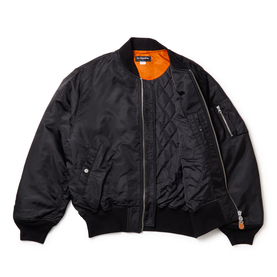 ナイロン ボンバージャケット レザーパッチ ブラック | NEW ERA ニューエラ公式オンラインストア