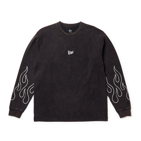 長袖 ウォッシュド コットン Tシャツ The Flame ブラック | ニューエラ