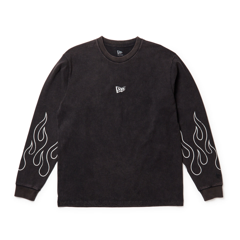 長袖 ウォッシュド コットン Tシャツ The Flame ブラック | NEW ERA ニューエラ公式オンラインストア