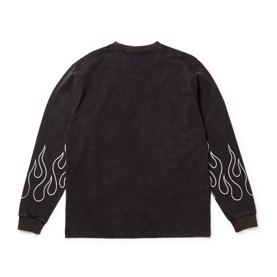 長袖 ウォッシュド コットン Tシャツ The Flame ブラック | NEW ERA ニューエラ公式オンラインストア