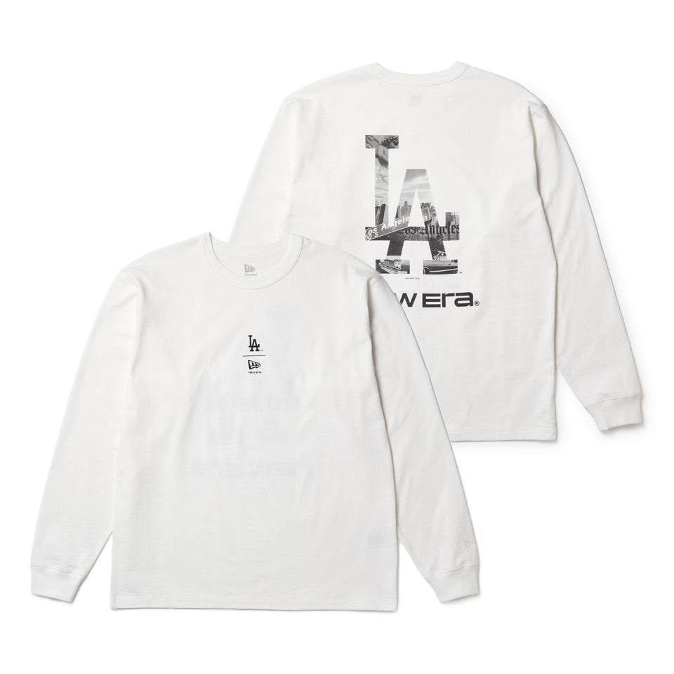 長袖 ウォッシュド コットン Tシャツ ロサンゼルス・ドジャース　オフホワイト
