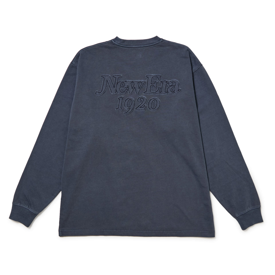 長袖 オーバーサイズド ガーメントダイ コットン Tシャツ NEW ERA 1920 ネイビー | NEW ERA ニューエラ公式オンラインストア