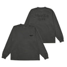 長袖 オーバーサイズド ガーメントダイ コットン Tシャツ NEW ERA 1920 ダークグレー