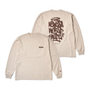 長袖 オーバーサイズド コットン Tシャツ Tagging Logo ストーン