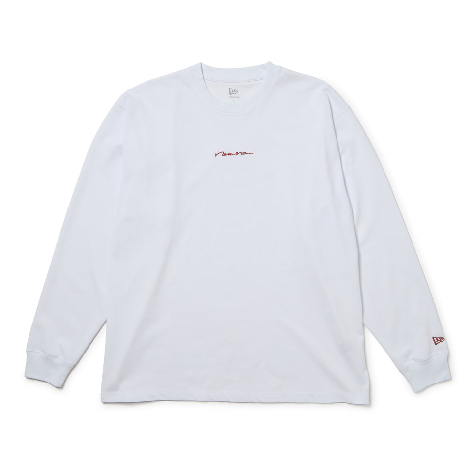 長袖 オーバーサイズド コットン Tシャツ Handwritten Logo ホワイト | NEW ERA ニューエラ公式オンラインストア