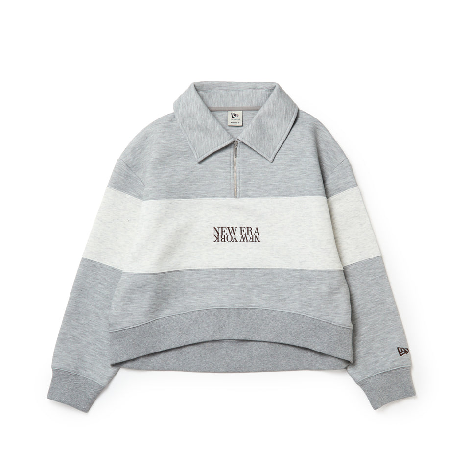 Women's 長袖 スウェット ハーフジップ ポロ シャツ パネル ヘザーグレー | ゴルフ | NEW ERA ニューエラ公式オンラインストア