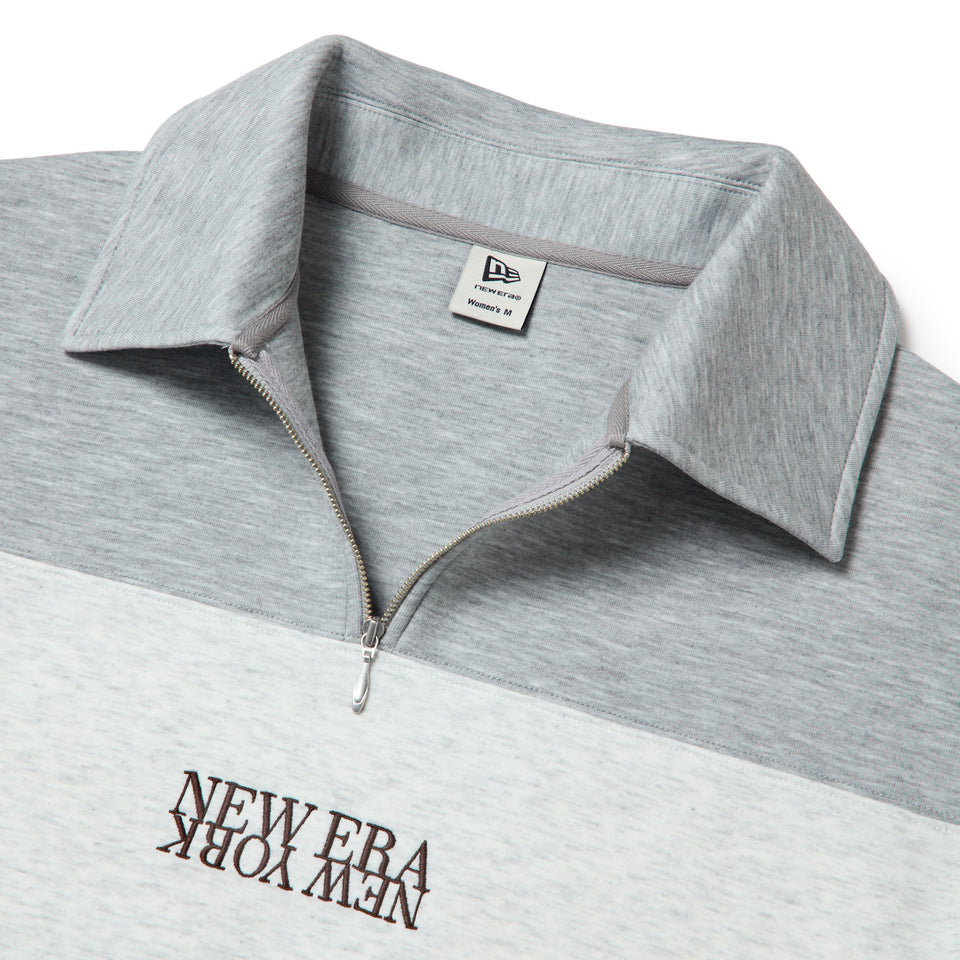 Women's 長袖 スウェット ハーフジップ ポロ シャツ パネル ヘザーグレー | ゴルフ | NEW ERA ニューエラ公式オンラインストア