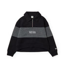 Women's 長袖 スウェット ハーフジップ ポロ シャツ パネル ブラック | ゴルフ | NEW ERA ニューエラ公式オンラインストア