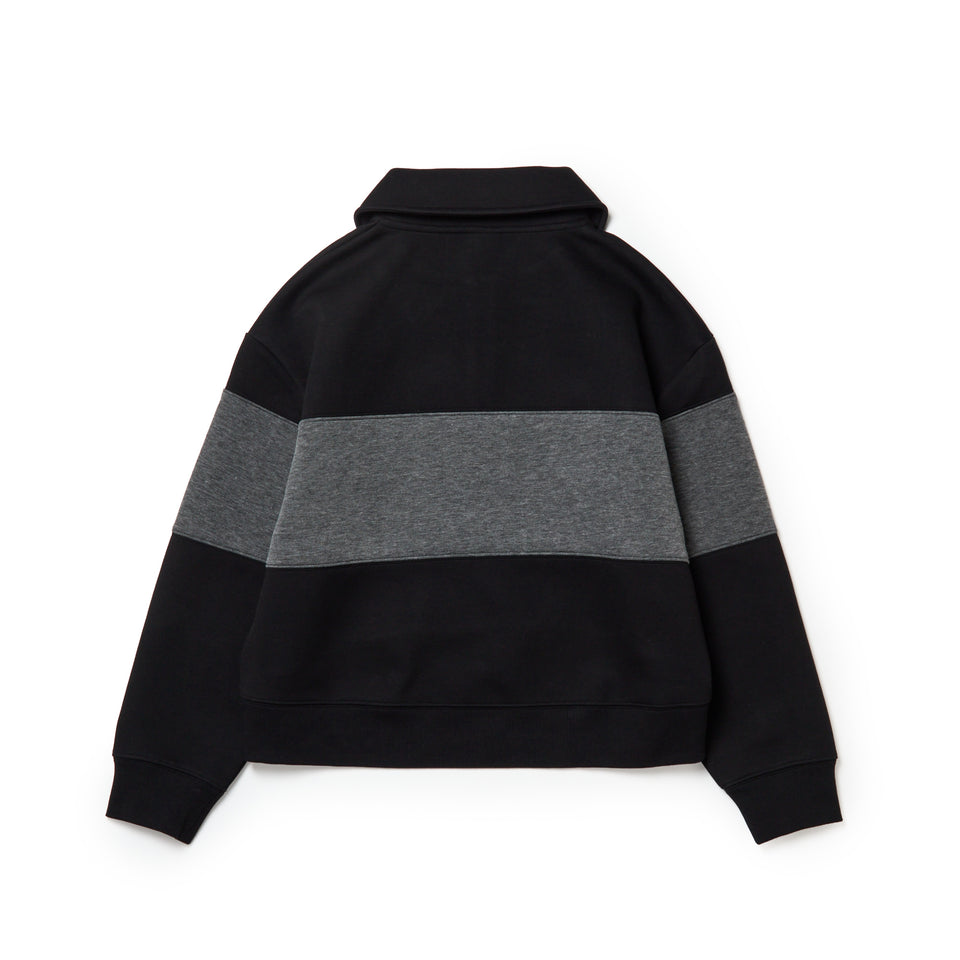 Women's 長袖 スウェット ハーフジップ ポロ シャツ パネル ブラック | ゴルフ | NEW ERA ニューエラ公式オンラインストア