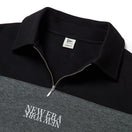 Women's 長袖 スウェット ハーフジップ ポロ シャツ パネル ブラック | ゴルフ | NEW ERA ニューエラ公式オンラインストア