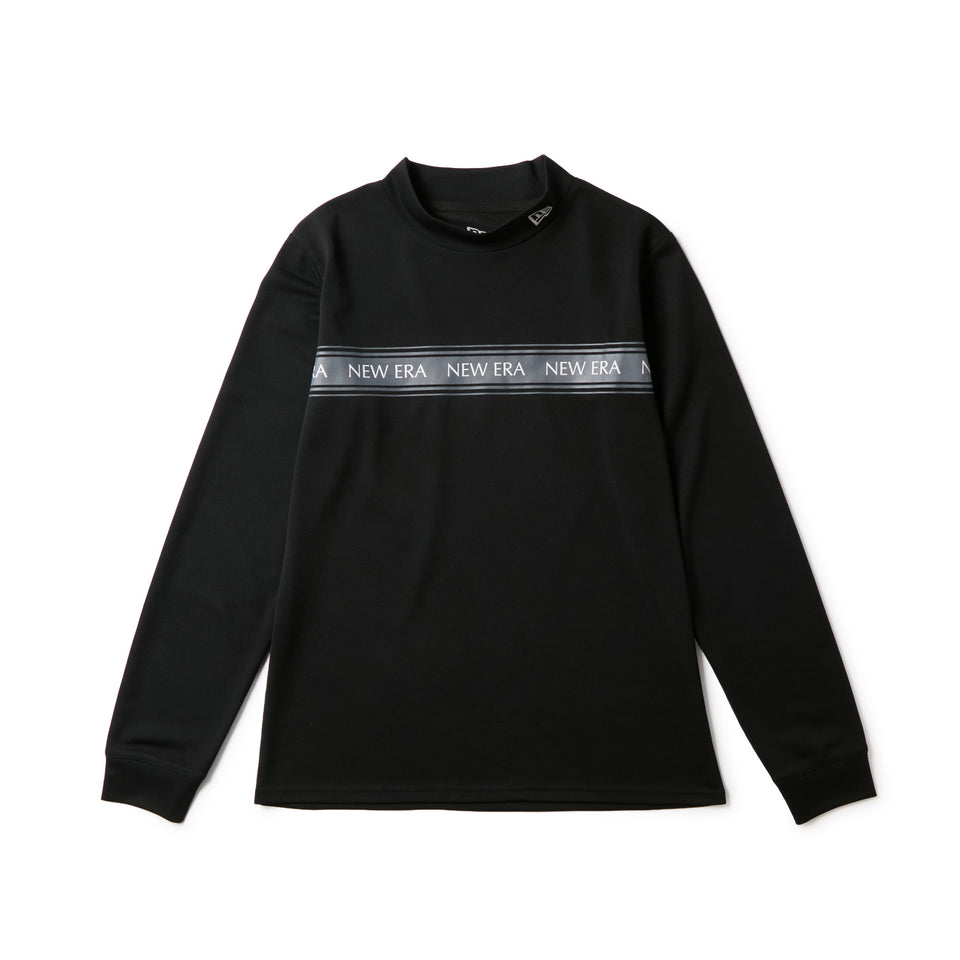 Women's 長袖 モックネック Tシャツ ロゴストライプ ブラック | ゴルフ | NEW ERA ニューエラ公式オンラインストア