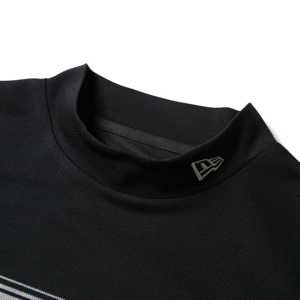 Women's 長袖 モックネック Tシャツ ロゴストライプ ブラック | ゴルフ | NEW ERA ニューエラ公式オンラインストア
