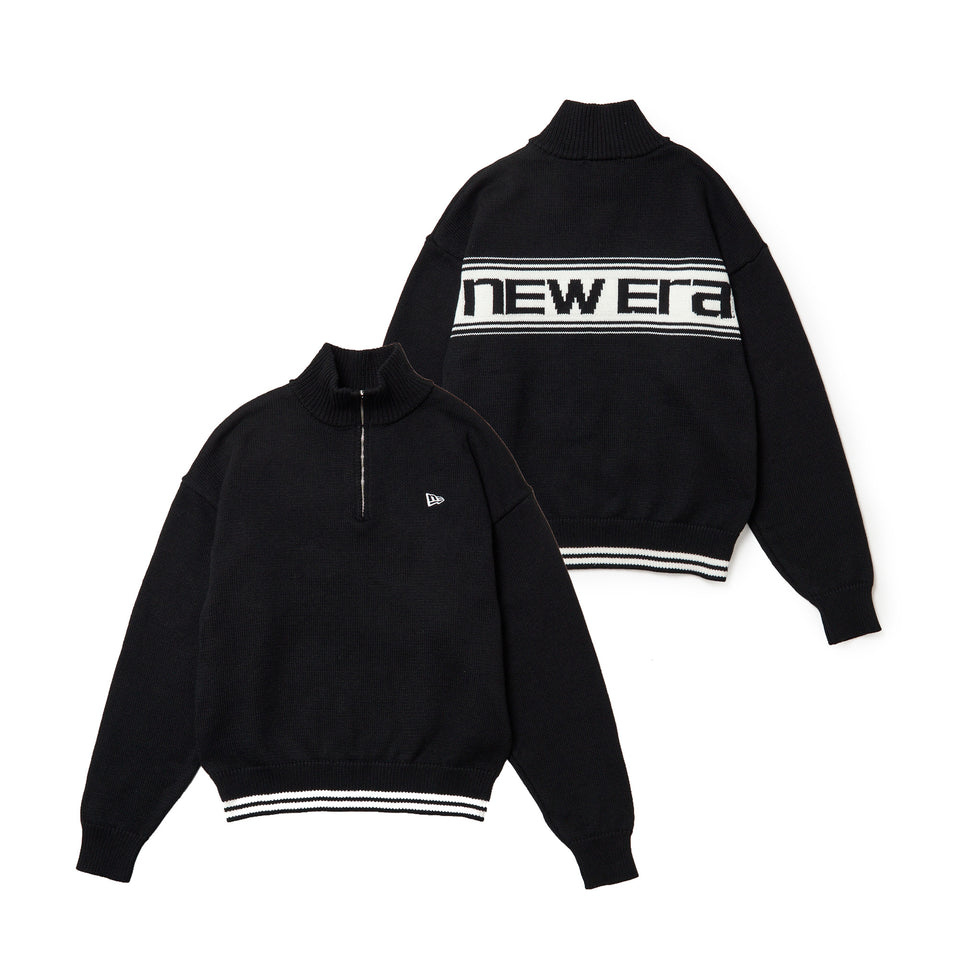 Women's ニット ハーフジップ プルオーバー Jacquard Logo ブラック | ゴルフ| NEW ERA ニューエラ公式オンラインストア