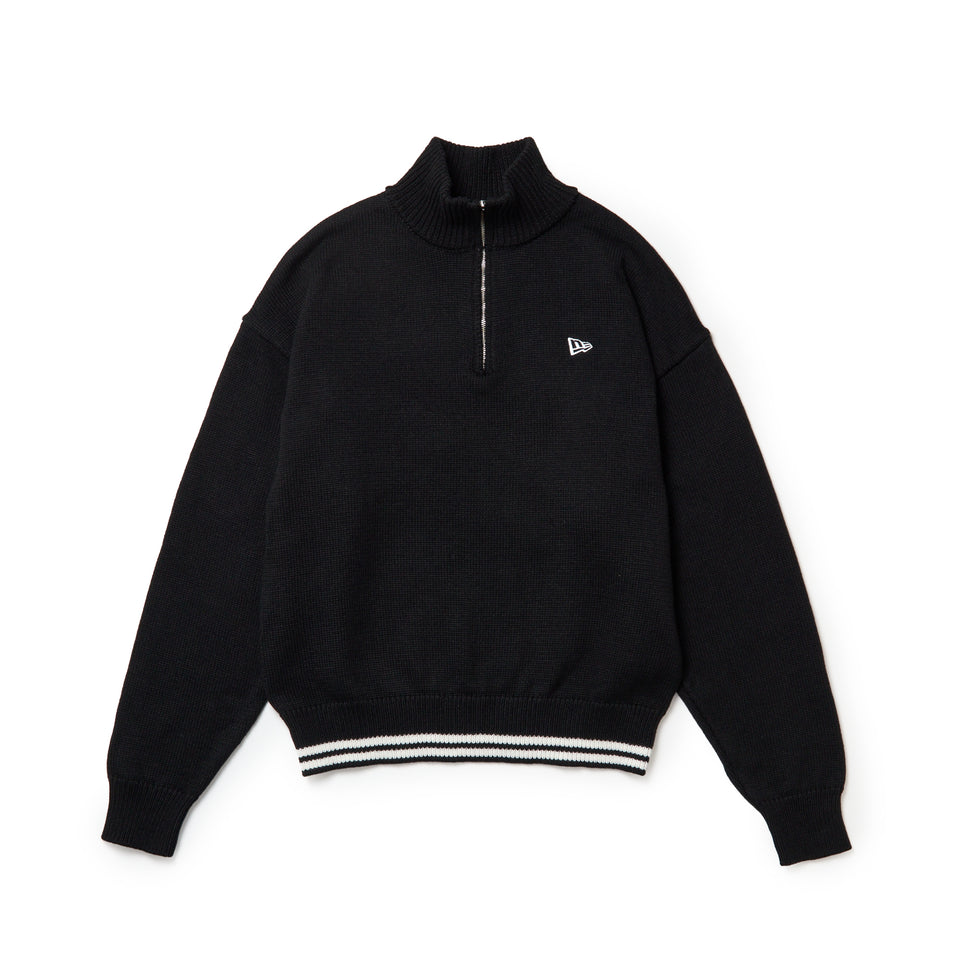 Women's ニット ハーフジップ プルオーバー Jacquard Logo ブラック|ゴルフ | NEW ERA ニューエラ公式オンラインストア