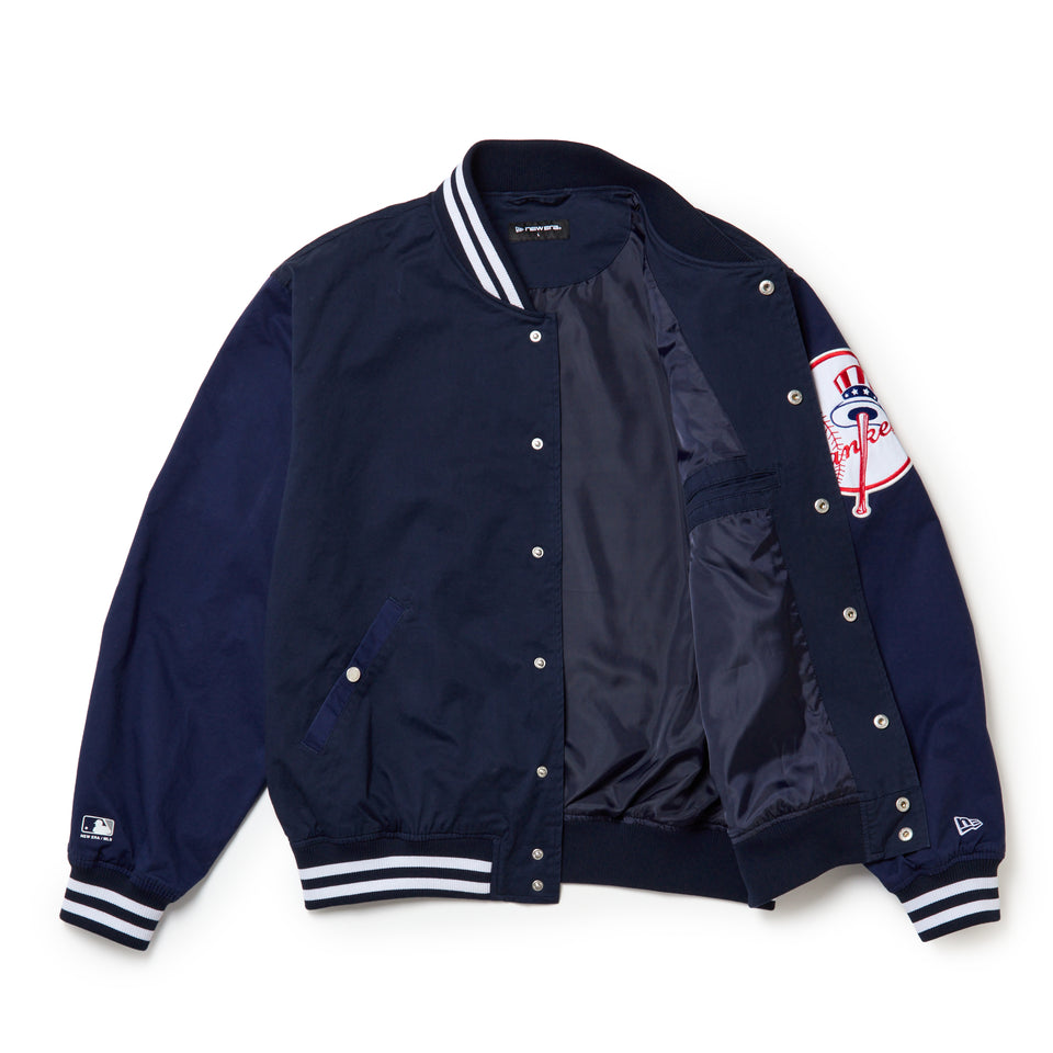 ストレッチコットン バーシティジャケット ニューヨーク・ヤンキース ネイビー/ダークブルー|ゴルフ | NEW ERA ニューエラ公式オンラインストア